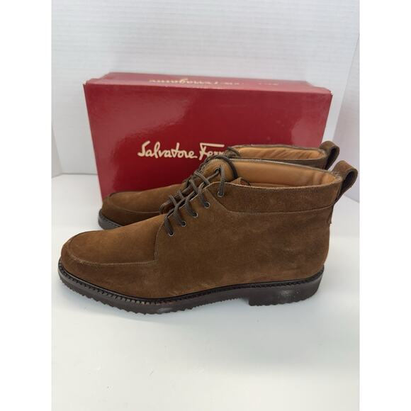 Salvatore Ferragamo Sport Women's Boots SH 0266 14 10 1C Brown Suede Italy - Picture 4 of 11
